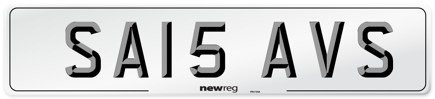SA15 AVS Number Plate from New Reg